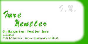 imre mentler business card